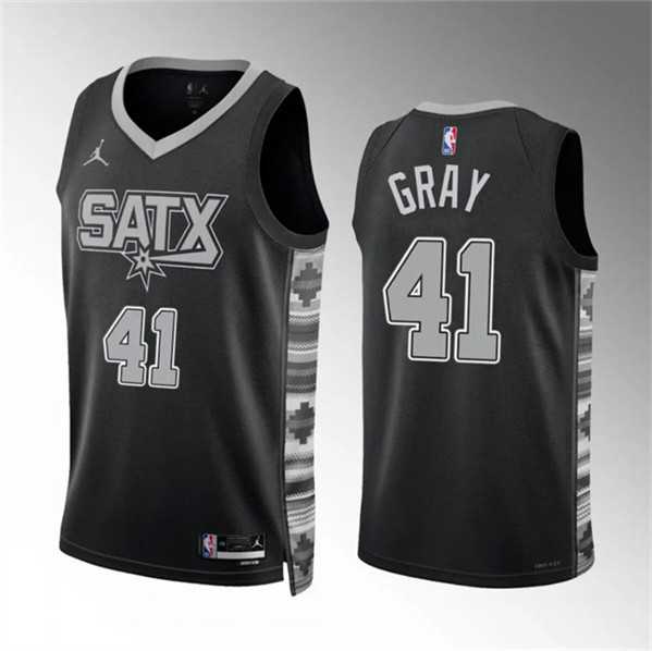 Men's San Antonio Spurs #41 Raiquan Gray Black Statement Edition Stitched Basketball Jersey Dzhi,We sell and wholesale Men's San Antonio Spurs #41 Raiquan Gray Black Statement Edition Stitched Basketball Jersey Dzhi on line form chian!
